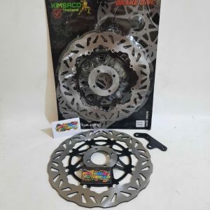 NEW ~ PIRINGAN CAKRAM DEPAN VARIASI KIMSACO FLOATING MODEL PSM BLACK SERIES DISC BRAKE 300MM PLUS BREKET PNP RX KING NEW