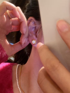 Pure Silver Simulated Diamond Ear Studs Minimalist Style Womens Fashion Jewelry Square Sugar Design 2024 New Arrival