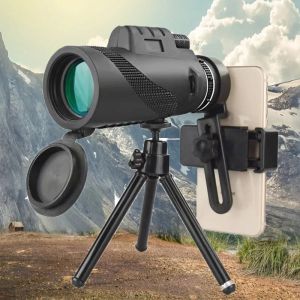 80x100 HD ZOOM Powerful Monocular Telescope Portable Binoculars Long Range Telescope Hunting Camping With Tripod Phone Clip