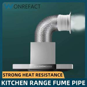 ท่อระบายไอเสียครัวอลูมิเนียมยืดหยุ่นได้ท่อระบายอากาศงอได้ท่อฟอยล์หุ้มท่ออากาศไอเสียที่อุณหภูมิสูง