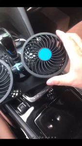 ✅100% Original Smilee 12V 360 Degree All-Round Adjustable Car Auto Air Cooling Dual Head Fan Low Noise