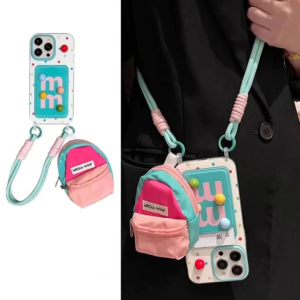 Case iPhone 13 11 14 15 16 17 Pro Max Casing Softcase Tas Tali Slempang Compatible Moti Bubble Ball 3D Timbul