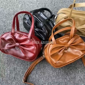ZIVAZIA Tas Wanita Selempang Fanny Bag - Tas Boston Gaya Pita - Tas Tangan Kulit