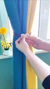 Curtain tiebacks Magnetic buckle curtain strap binding rope punching-free