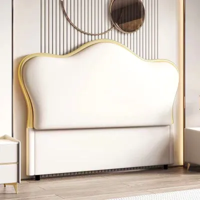 Upholstered Modern Princess Style Floor Standing Thin Solid Wood Headboard