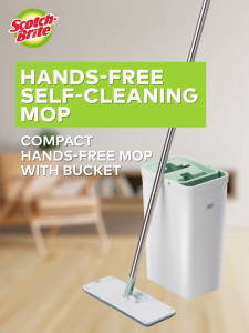 3M Scotch Brite Flat Mop With Dry Wet Split Bucket Hands Free Easy Wash and Squeeze Magic Mop Viral