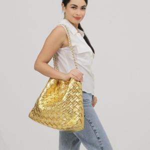 LIKEBAG2023 new advanced sense silver braided bag large capacity Tote bag single shoulder underarm bag