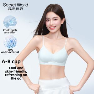 Secret World | Slim Straps Seamless Summer Enhancing Invisible Bras for Small Breasts