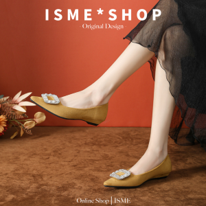 Elegant Black Flat Shoes for Women Spring Autumn Low Heel Work Shoes Embellished with Water Diamonds Soft Sheepskin Leather