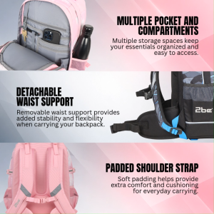 Sofymart | 2be School Backpack with Laptop/Tablet Compartment Reflective Details & Padded Straps