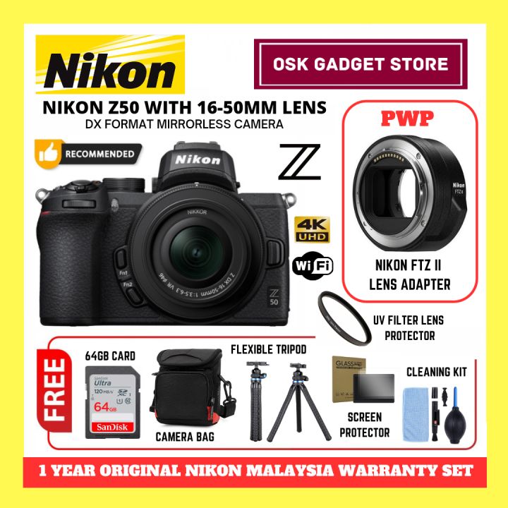 Nikon Z50 Z 50 20MP 4K UHD DXFormat Mirrorless Camera With 1650mm VR