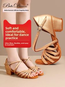 Bella Dancers Latin Dance Shoes Soft Bottom Ballet Flats for Girls Professional Practice Shoes New 2024 Model Mary Style