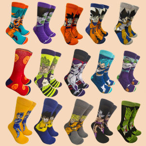 Bandai | 1 Pair Fashion New Dragon Ball Crew Socks Anime Character Printed Medium Socks Men and Women Couple Harajuku Street Style Socks