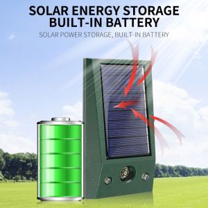 Solar Powered Ultrasonic Electronic Bird Repellent Waterproof Pigeon Deterrent Strong LED Flashing Pest for Yard Control Drive