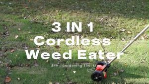 Garden Cordless Strimmer 24v Metal Blade Electric Grass Trimmer Height Adjustable Grass Trimmer Lightweight Lawn MowerFor Garden Clearing Weeds Trees5 Types Blades grasscutter