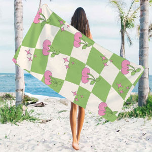 Cherry Checkerboard Beach Towels Ultra Lightweight Quick Drying Super Absorbent Summer Essential Fast-Drying Towel for Beach