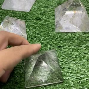 Natural Transparent Quartz Crystal Pyramid Clear Reiki Healing Natural white crystal Pyramid raw stone polishing