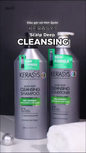 Cặp dầu gội xả Kerasys Scalp Deep Cleansing Hàn Quốc ngăn ngừa gàu làm sạch sâu 600ml