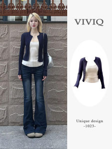 Womens Knitted Cardigan Set Slim Fit Inner Tank Top Two-Piece Suit Korean Style Long Sleeve round Neck Button Detail