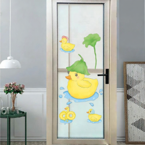 Cute Bathroom Glass Door Stickers Toilet Tile Wall Decor Waterproof PVC Bathroom Decorations Adorable Bathroom Stickers