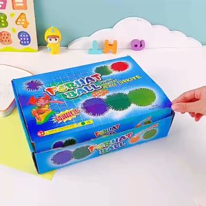 Elastic Hairy Puffer Flashing Balls with Lights Stress Reliever Toys