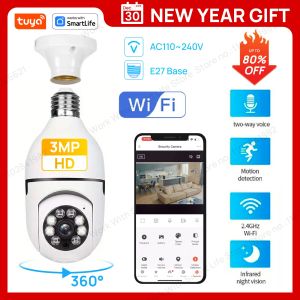 5G&2.4G 3MP Tuya Smart E27 Security Camera for HomeBaby/Elder/Pet Camera 100-240V W/Phone AppColor Night Vision 2-Way Audio
