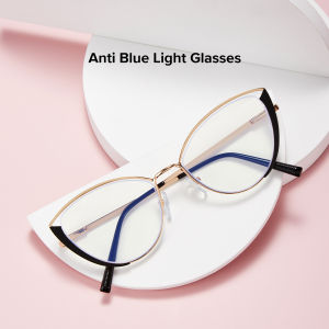 OQ BOGA 6 Màu Thời Trang Rỗng Mắt Mèo Gọng Chống Ánh Sáng Xanh Máy Tính Kính Nam Nữ Bảo Vệ Mắt Kính Mắt