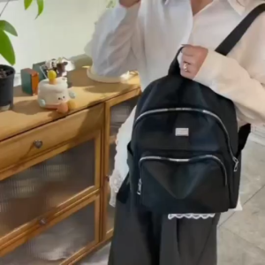 korean new fashion simple large capacity school bag nylon waterproof  backpack for women student