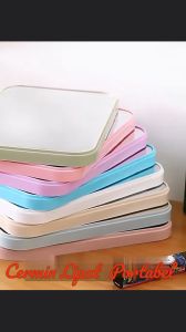 Cermin Lipat Kotak Portable Kaca Rias Mini Cermin Tempel Hexagon Cermin Makeup Praktis & Stylish