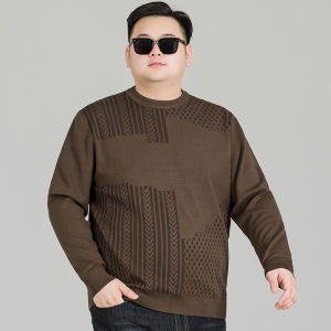 Red round Neck Knitwear Long Sleeve Casual Mens Loose Fit Fashion City Style Autumn New plus Size Inner Wear Base Layer Shirt
