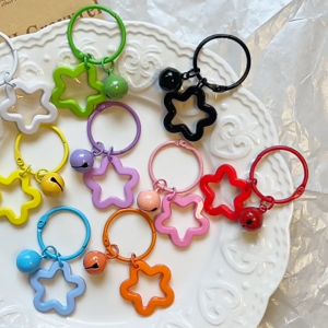 SK-C1352 Gantungan Kunci Star Lonceng Aksesoris Tas Bag Charm Souvenir Ulang Tahun / Keychain