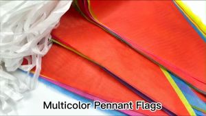 150Pcs Bendera Hias Festival 80 Meter Bendera Kain Segitiga Warna Warni