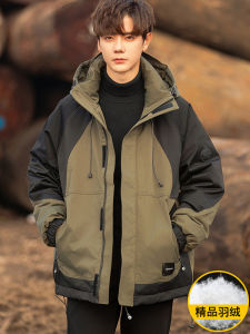 Youth Short Thickened Outdoor Casual down Jacket Mens Winter New Style Workwear Polyester Fiber Duck down Warm Windproof