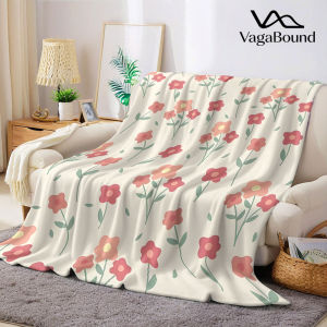 BILIBILI | Vintage Blush Simple Floral Flannel Blanket Warm Soft Halloween Christmas Decorative Couch Warm Cozy All-Season Gift