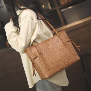 MINGYANA | Large-capacity Commuter Tote Bag All-match Elegant Ostrich Texture