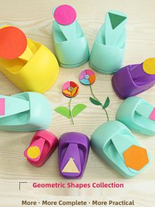 Geometric Shape Hole Punch Square Triangle Handmade DIY Craft Punch Flower Pressing Tool Creative Stationery Craft Supplies