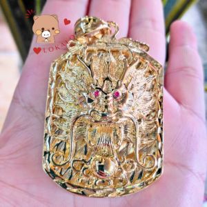 (Có Video) Mặt Dây Chuyền Rồng Nam Mắt Đỏ Hầm Hố Mạ Vàng 18K Hơn 01 Cây - Đeo Phong Thủy Rướt Tài Lộc - Lokalo 20923