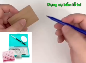 Dụng cụ bấm tai kèm 70 hoa tai đi kèm với núm giữ hoa tai