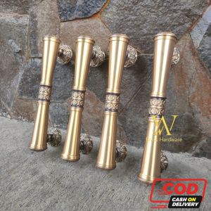 Handle Pintu Rumah Kuningan Antik Motif Godo Polos Ukir 33 cm 4 pcs