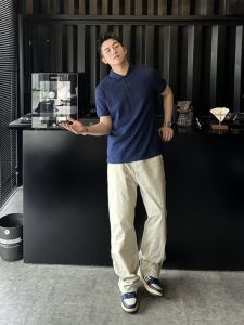 Navy Blue Heavy Weight Polo Shirt Short-Sleeved Mens Summer Mature and Stable Mens Clothing Fancy Handsome Shirt Collar T-Shirt