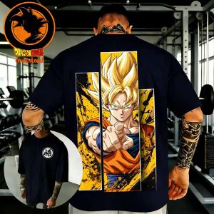 Bandai | Dragon Ball Anime Cotton T-shirt 2026 Summer New Super Saiyan Printed Men and Women Harajuku Versatile Casual Short Sleeve Top