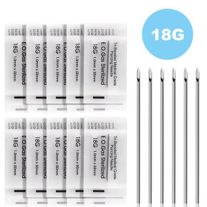 100/50/5PCS Body Piercing Needle 12G 14G 16G 18G 20G Surgical Steel Disposable Ear Nose Navel Nipple Lip Piercing Needles Tool
