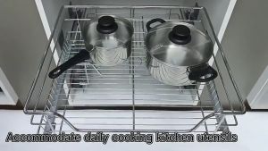 GAA Pull Out Kitchen Cabinet Pull Out Basket with Frame Condiments Rack Dish Rack Organizer Kitchen Storage Cabinet