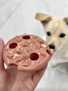 Pet Treat Dispenser Toy Cookie Shaped Interactive Toy Soft Elastic Flying Disc With Built In Bell For Dogs Cats Fight Boredom