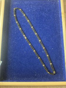 Indian Thali Chain Black Beads - Gold Plated Imitation (Not 916)