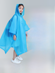 Kids Portable Non-Disposable Thickened Long Backpack Raincoat for School Hiking by HOLD YOURSELF Pure Color Thick Style