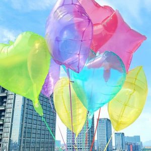Transparent Crystal Jelly Heart Star Balloons Photography Props Party Activity Decorations Festive Celebration Supplies