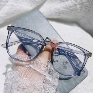 Womens Sunglasses Photochromic Blue Light Blocking Myopia Glasses with Degree Comfortable Vintage Style round Face Shape