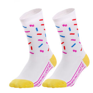 New Dopamine Color Cycling Socks Bicycle Sports Socks Outdoor Running Skateboard Mountaineering Breathable Wear-Resistant Mid-Calf Socks