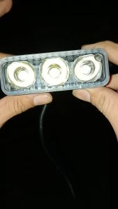Lampu Sorot Multi-Fungsi: Lampu Tembak LED AMS E03 3 Mata Cree 9 Watt 2 Mode Bisa Kedip Strobo